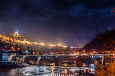 Illuminated city at night