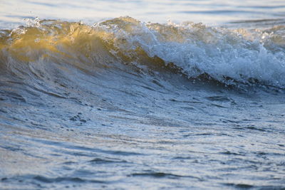 Full frame shot of waves during sunset