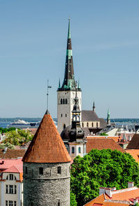 St olaf church in town against clear sky