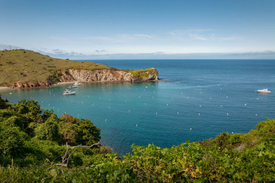 High angle view of sea against sky