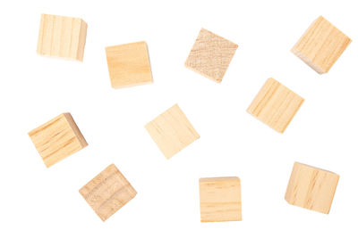 Directly above shot of objects over white background