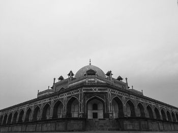 Low angle view of historic building against clear sky