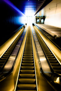 View of escalator in subway station