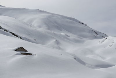 Scenic view of snowcapped mountain against sky