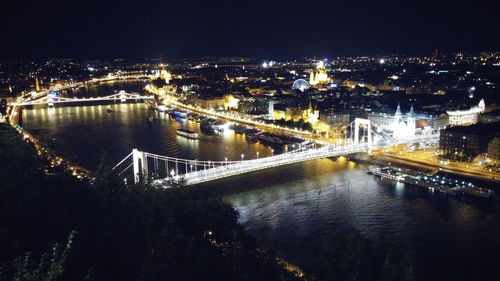 Illuminated cityscape at night