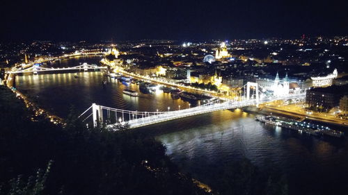 Illuminated cityscape at night