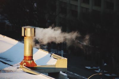 Smoke emitting from factory