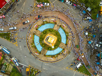 High angle view of city street