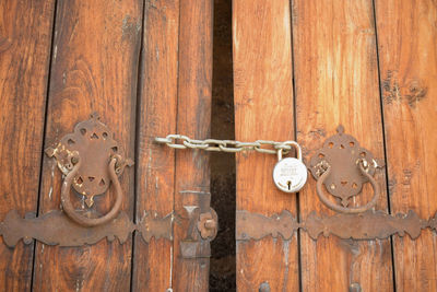 Close-up of old wooden door