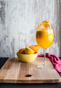Orange fruit on table
