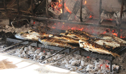 Fish for sale at market stall