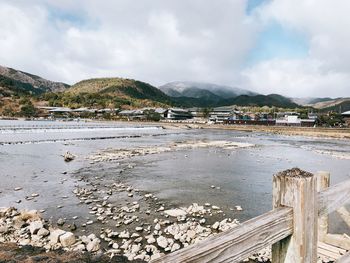 Scenic view of beach against sky