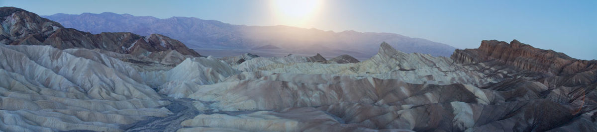 Panoramic view of mountains against sky