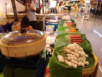 High angle view of food in market