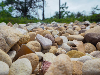 Close-up of stones on pebbles