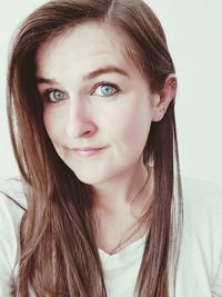 Close-up portrait of beautiful young woman