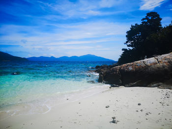 Scenic view of beach against sky