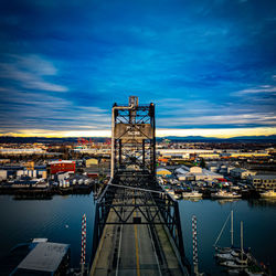 High angle view of bridge over river