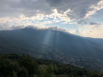 Scenic view of mountains against sky