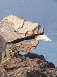 Stack of rocks on shore