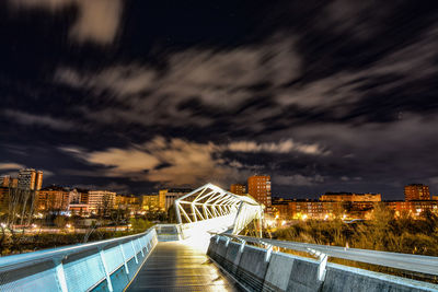 View of city at night