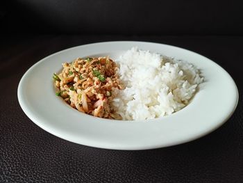 Close-up of meal served in plate