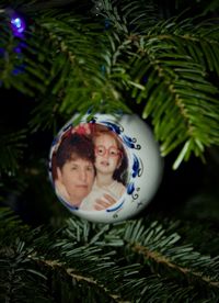 Portrait of a girl with christmas tree