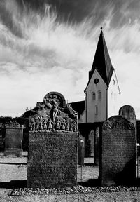 Church against cloudy sky