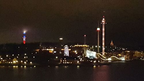 City lit up at night