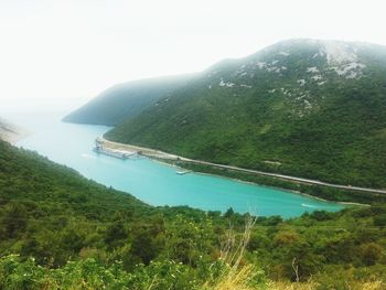 High angle view of calm sea