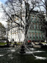 View of fountain in city