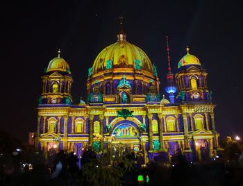 Illuminated city at night