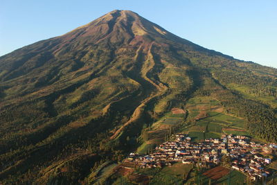 Scenic view of mountains against clear sky