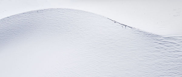 High angle view of snow on land