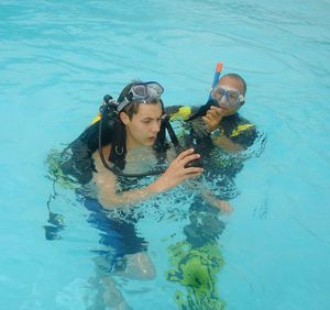 People swimming in pool