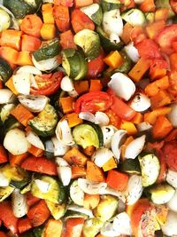 Full frame shot of chopped vegetables