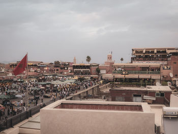 High angle view of buildings in city - jama el fna market