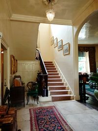 View of stairs at home