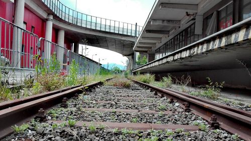 Railroad tracks against sky