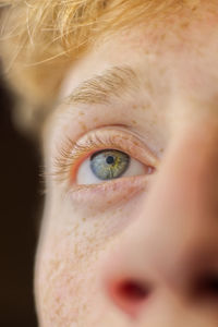 Close-up of blue / green human eye