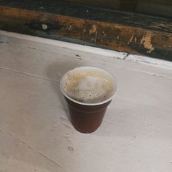 High angle view of coffee