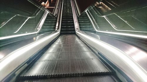 High angle view of escalator