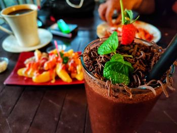 Close-up of drink on table