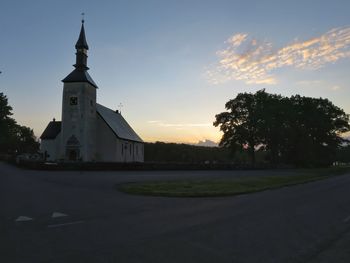 View of church at sunset