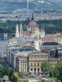 Aerial view of buildings in city