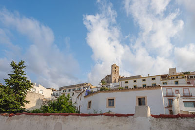 Low angle view of old building against sky