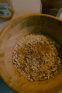 High angle view of food on table