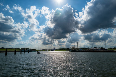 Scenic view of river against sky