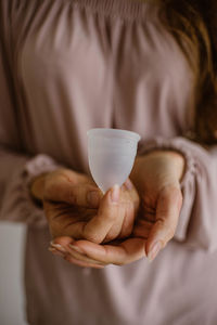 Close-up of woman holding ice cream