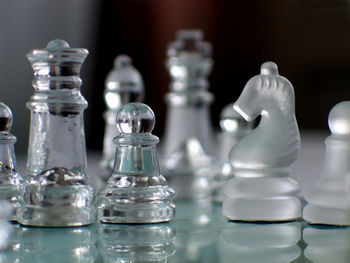 Close-up of chess pieces